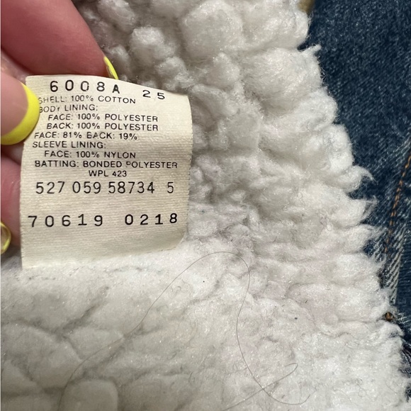 Levi’s MENS MEDIUM blue denim jacket wool/sherpa lining Made 🇺🇸 warm jean button - Picture 7 of 13